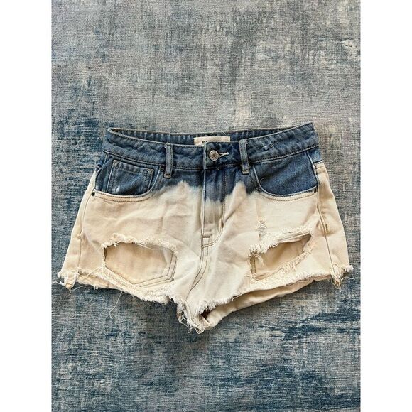 PacSun Bleached Distressed High Rise Shorts Size 24 - Picture 1 of 6